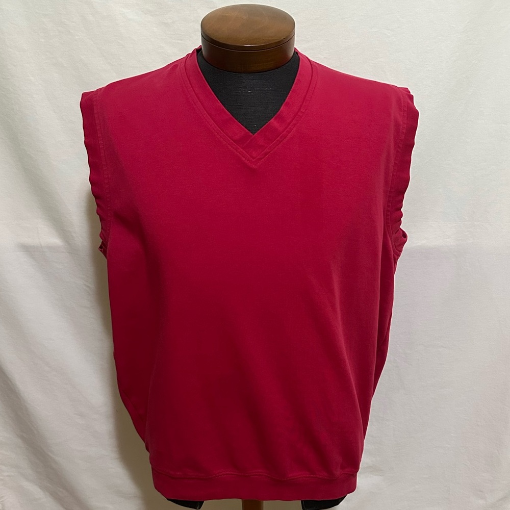 Pebble Beach Men's V-Neck Sweater Vest - Bold Red